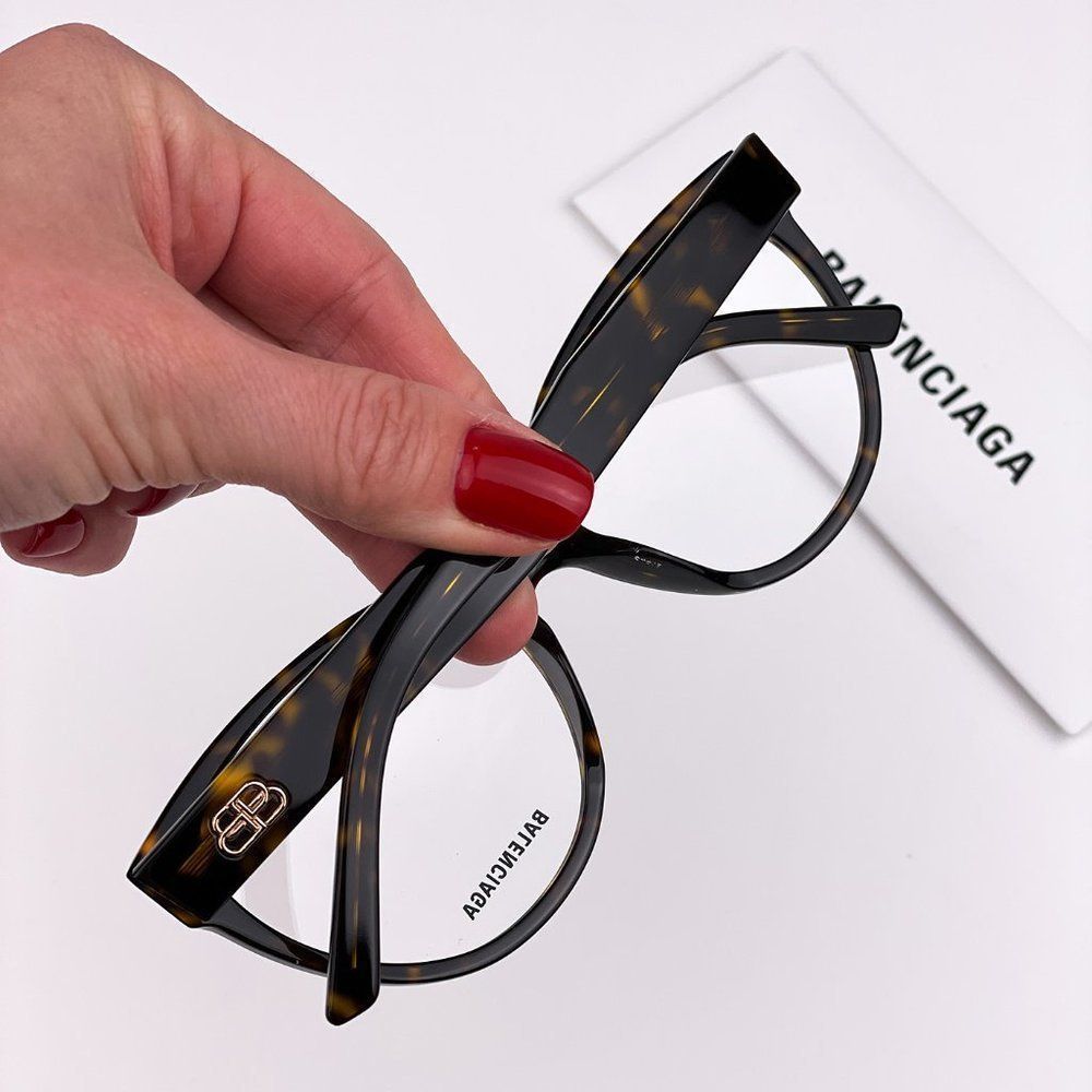 Balenciaga Everyday BB0064O 002 Eyeglasses Havana Gold Cat Eye Women - Picture 3 of 8